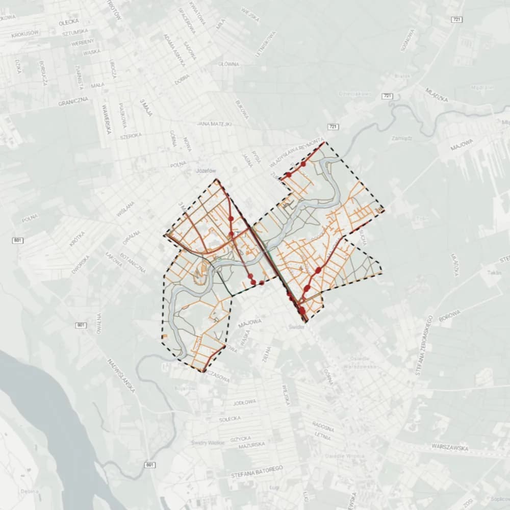 A study area with a custom outline. A polygon drawn around the site. Circles and squares work the same way.